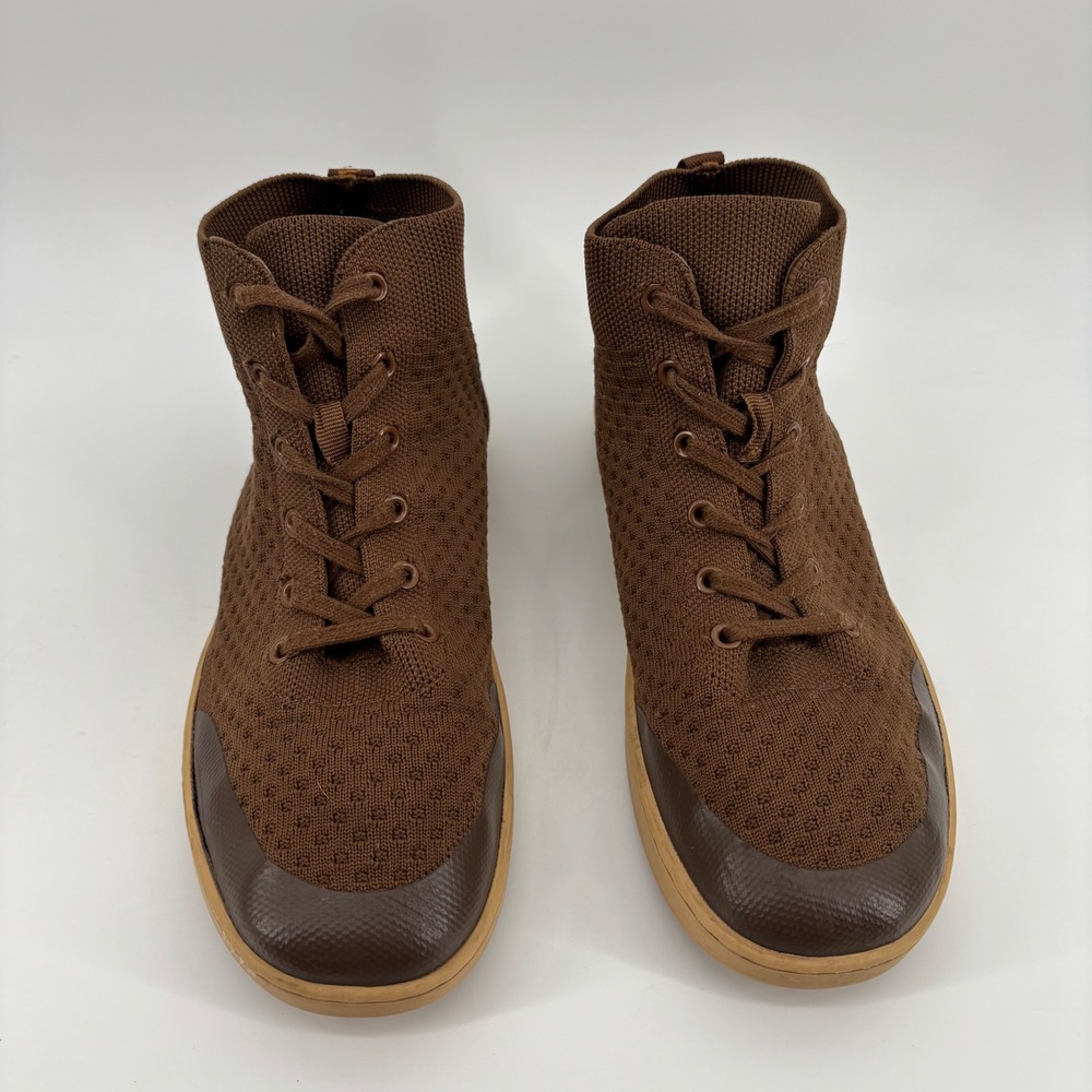 SUAVS Mens The Zilker High Top Sneakers 9 Brown Knit Breathable Lightweight Gorp